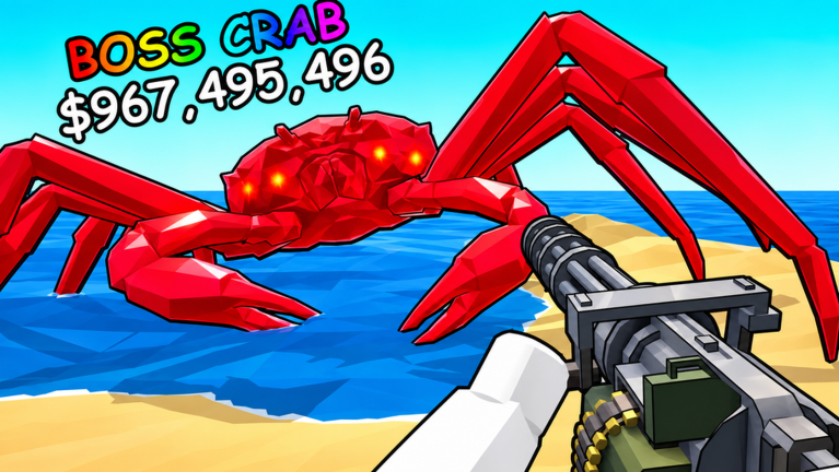 Official How to Fisch promotional artwork featuring a giant crab by an island